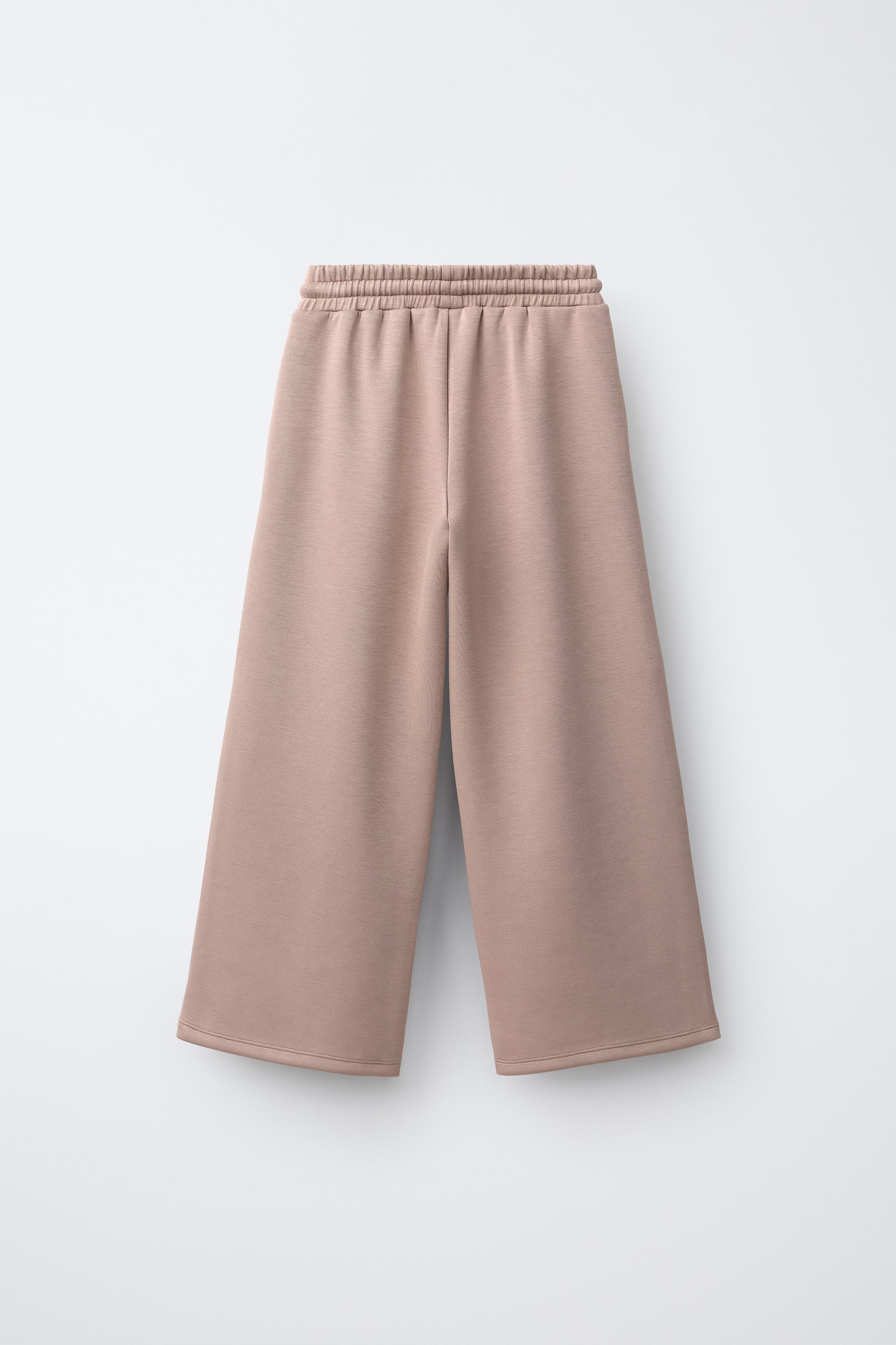 PANTALON À JAMBES LARGES SPORTIF CONTRASTE